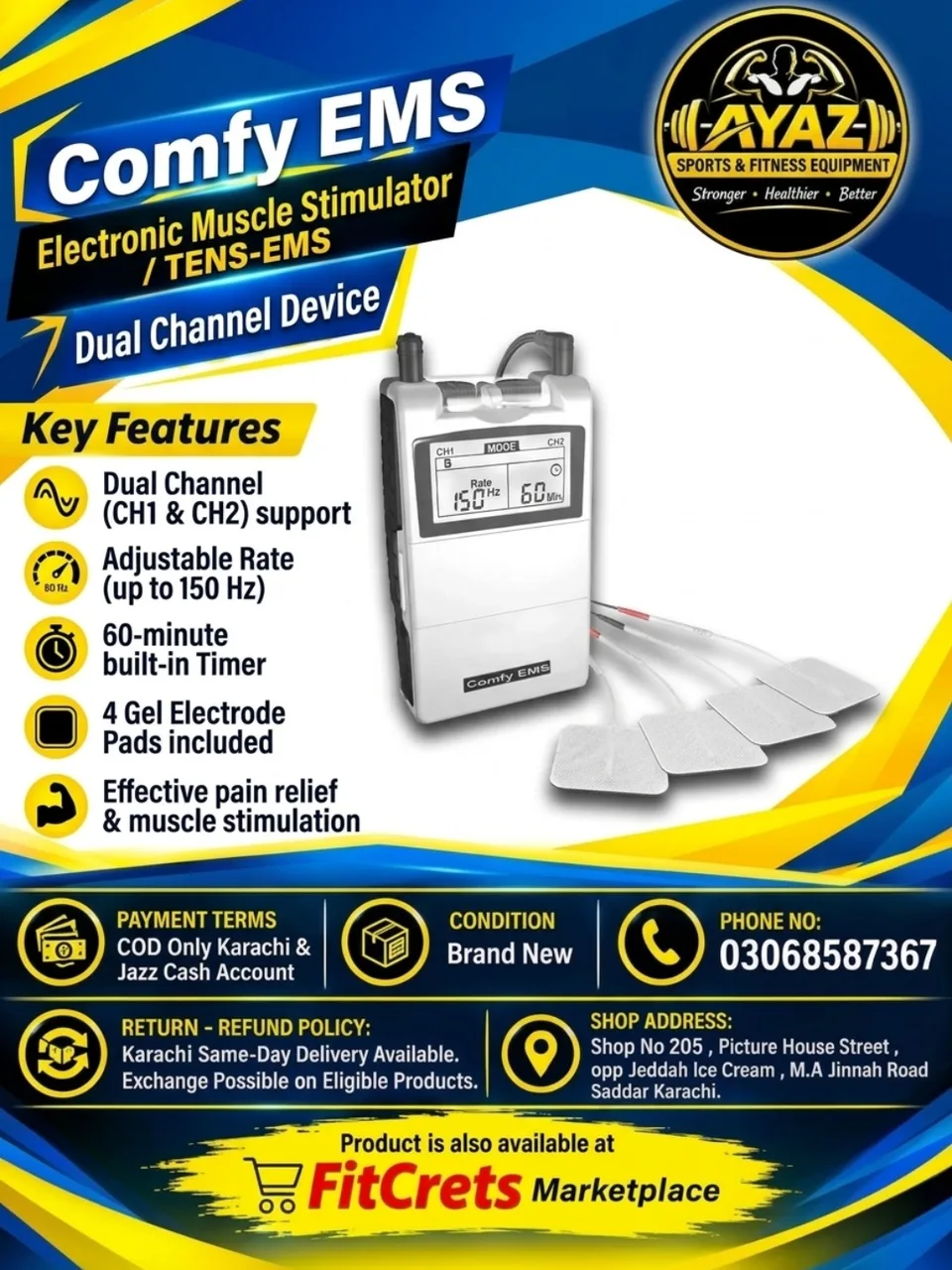 Electronic Muscle Stimulator / TENS-EMS Dual Channel Device — photo 1