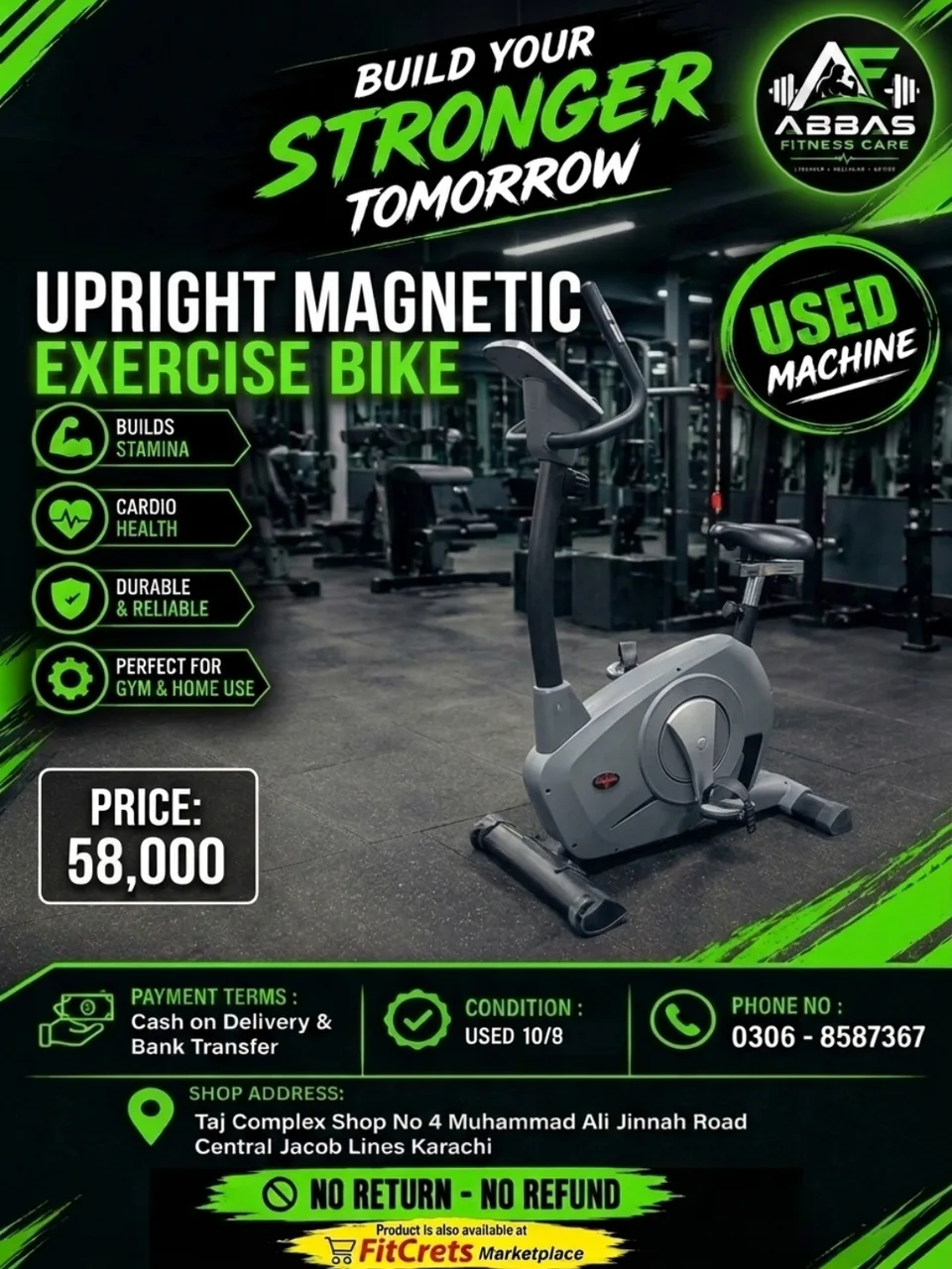 Vortex Stream Upright Magnetic Exercise Bike
