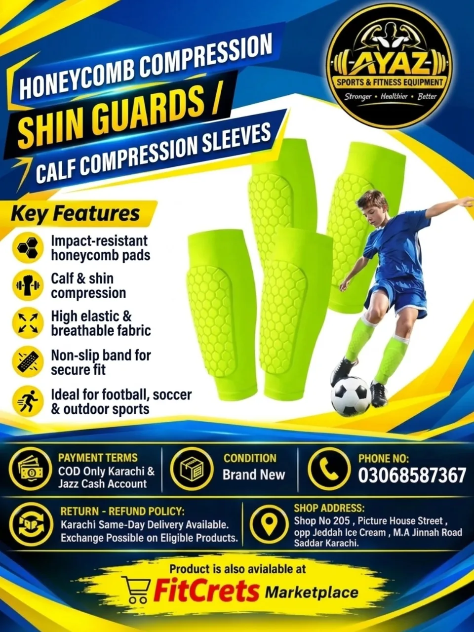 Honeycomb Compression Shin Guards & Calf Sleeves — photo 1
