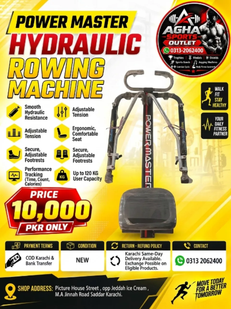 Power Master Hydraulic Rowing Machine