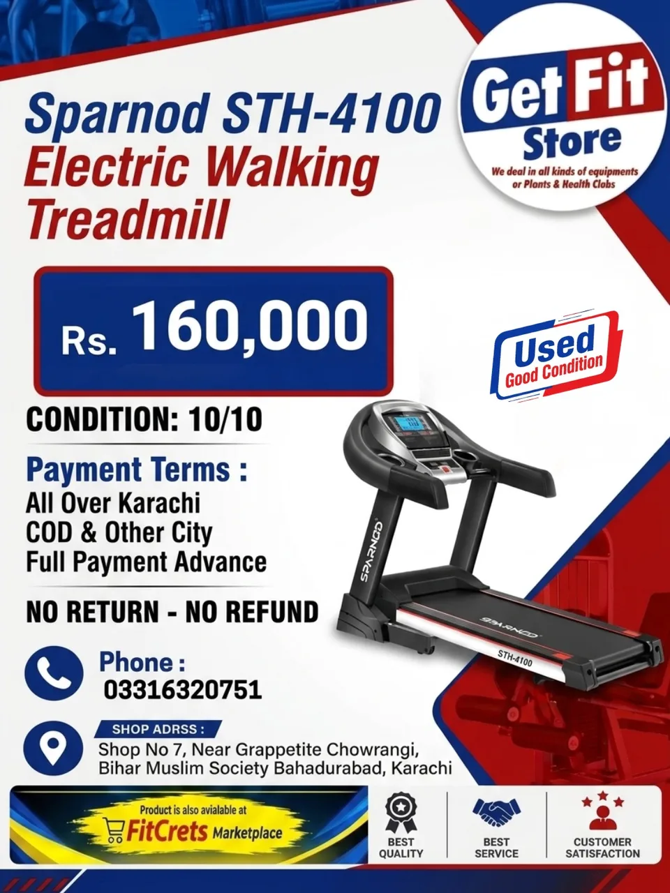 Sparnod STH-4100 Electric Walking Treadmill