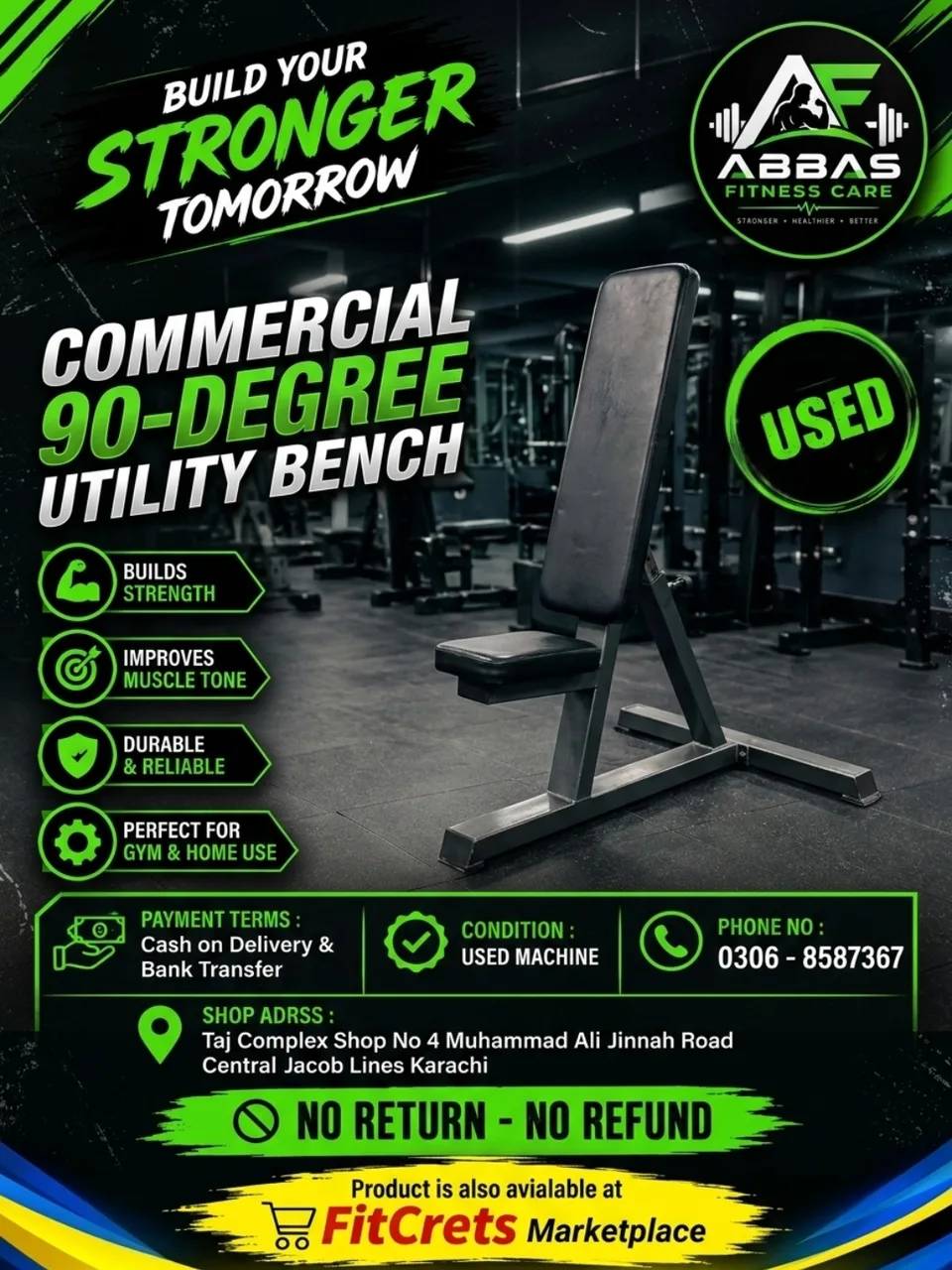 Commercial 90-Degree Utility Bench — photo 1