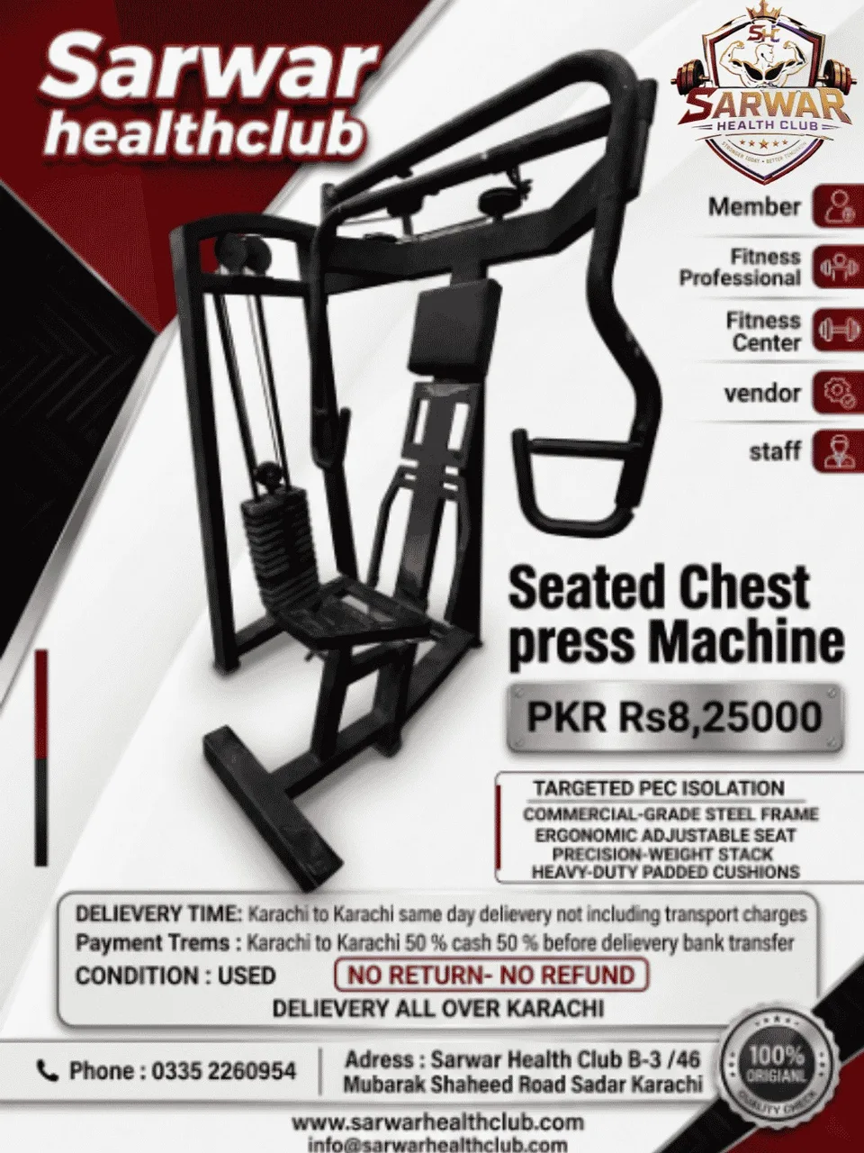 Seated Ches Press Machine 