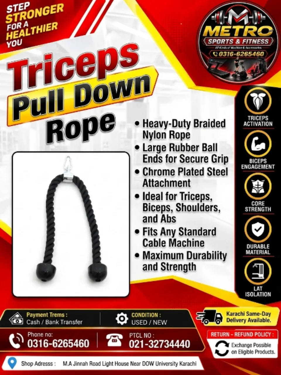 Triceps Pull Down Rope