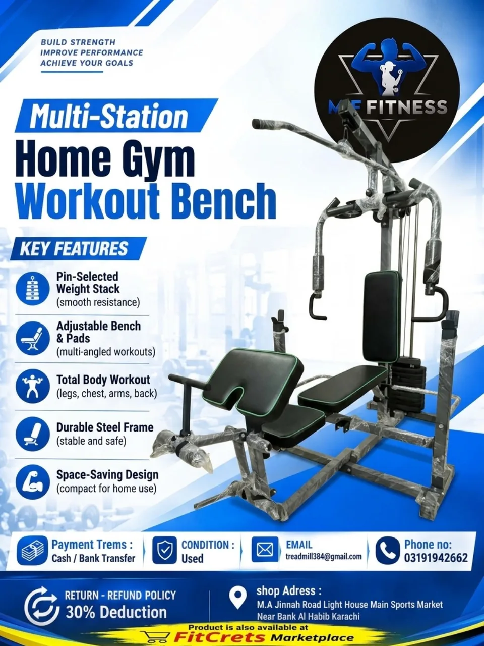 Multi-Station Home Gym Workout Bench