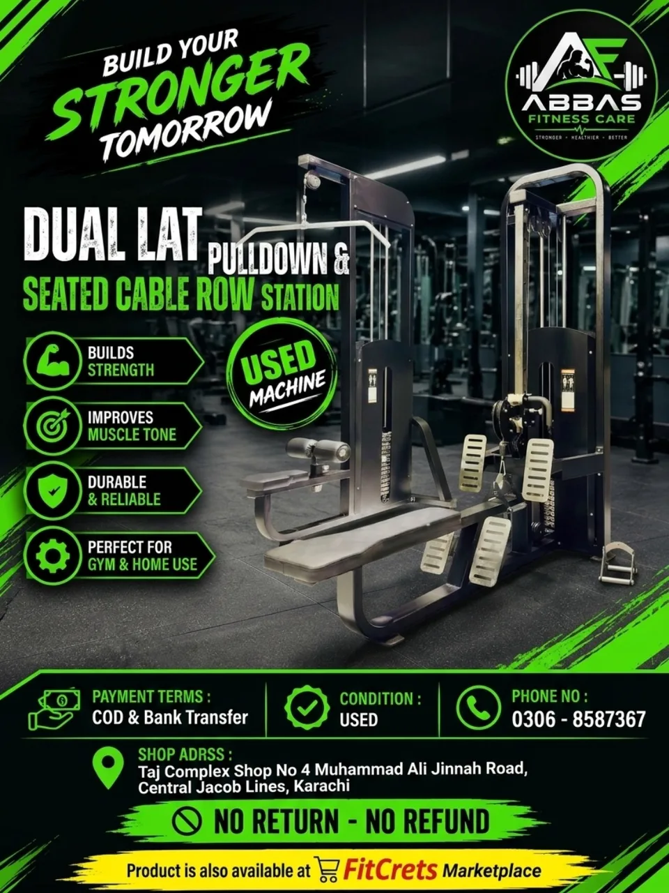 Dual Lat Pulldown & Seated Cable Row Station