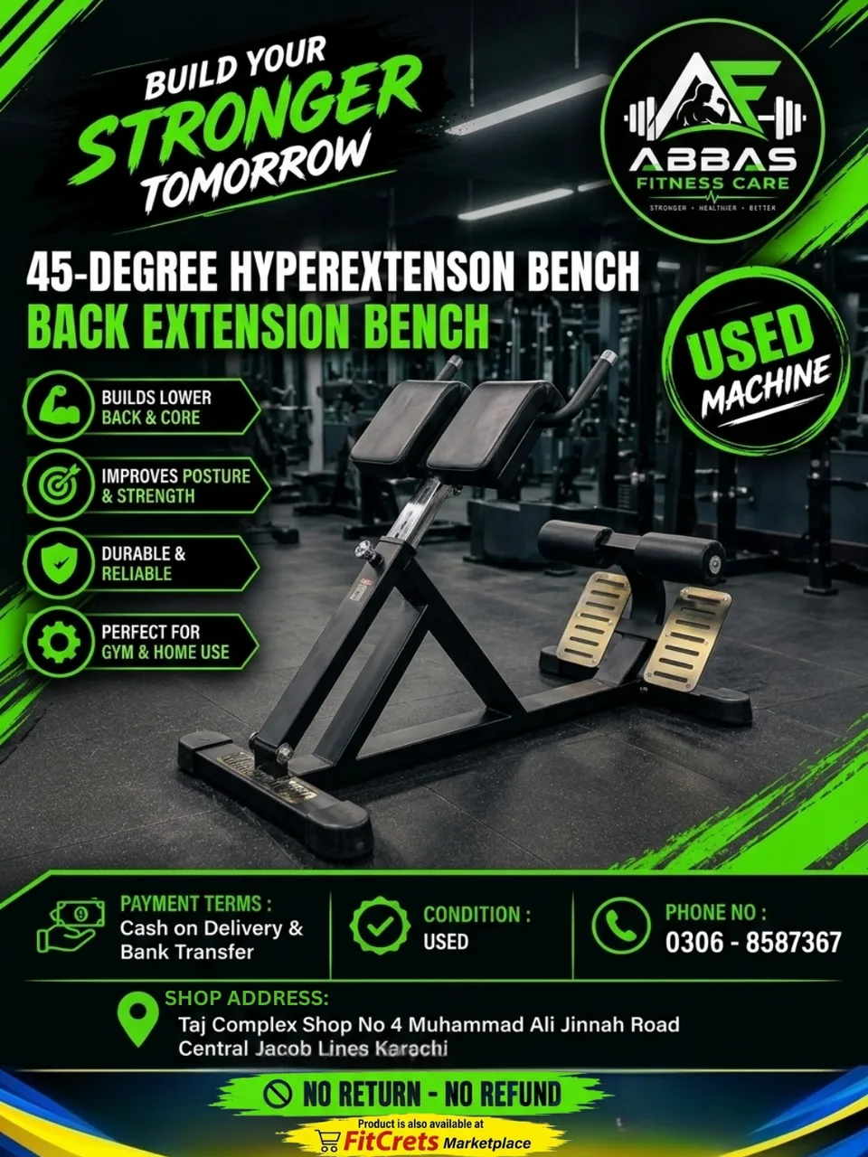 45-Degree Hyperextension Bench / Back Extension Bench