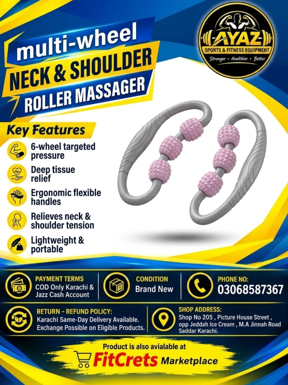 Multi-Wheel Neck & Shoulder Roller Massager — photo 1
