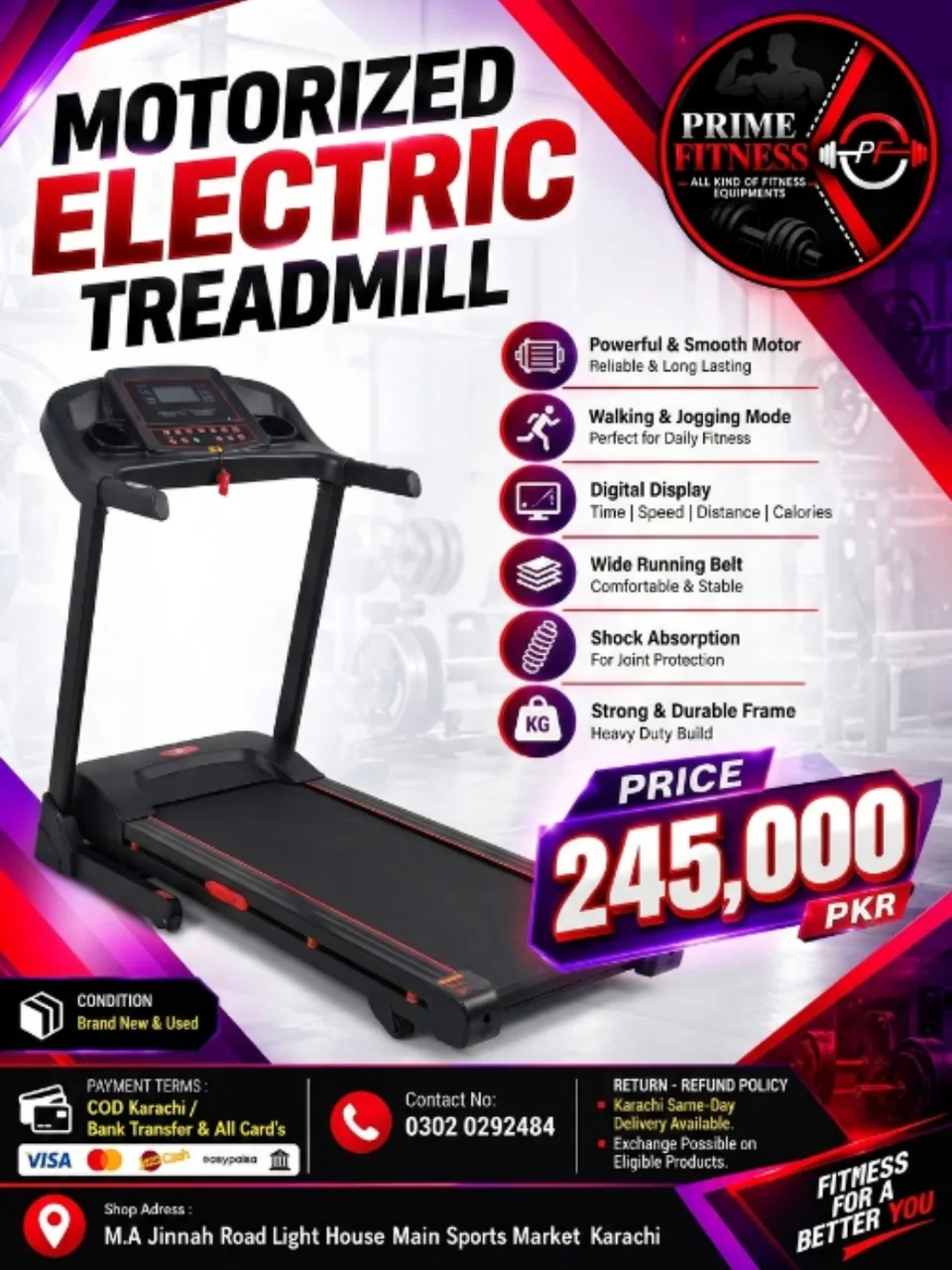 Motorized Electric Treadmill — photo 1