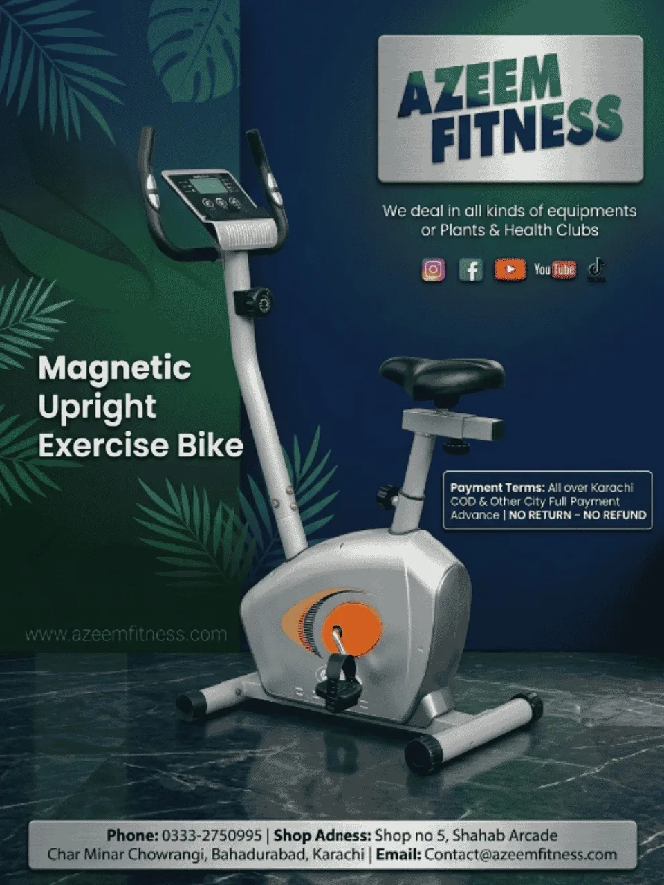 Magnetic Upright Exercise Bike (Model BK-100)