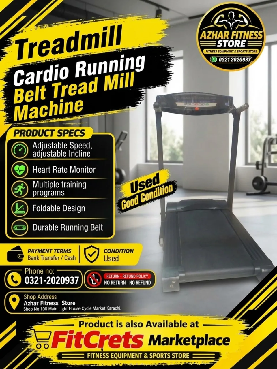 Treadmill Cardio Running Belt Tread Mill Machine