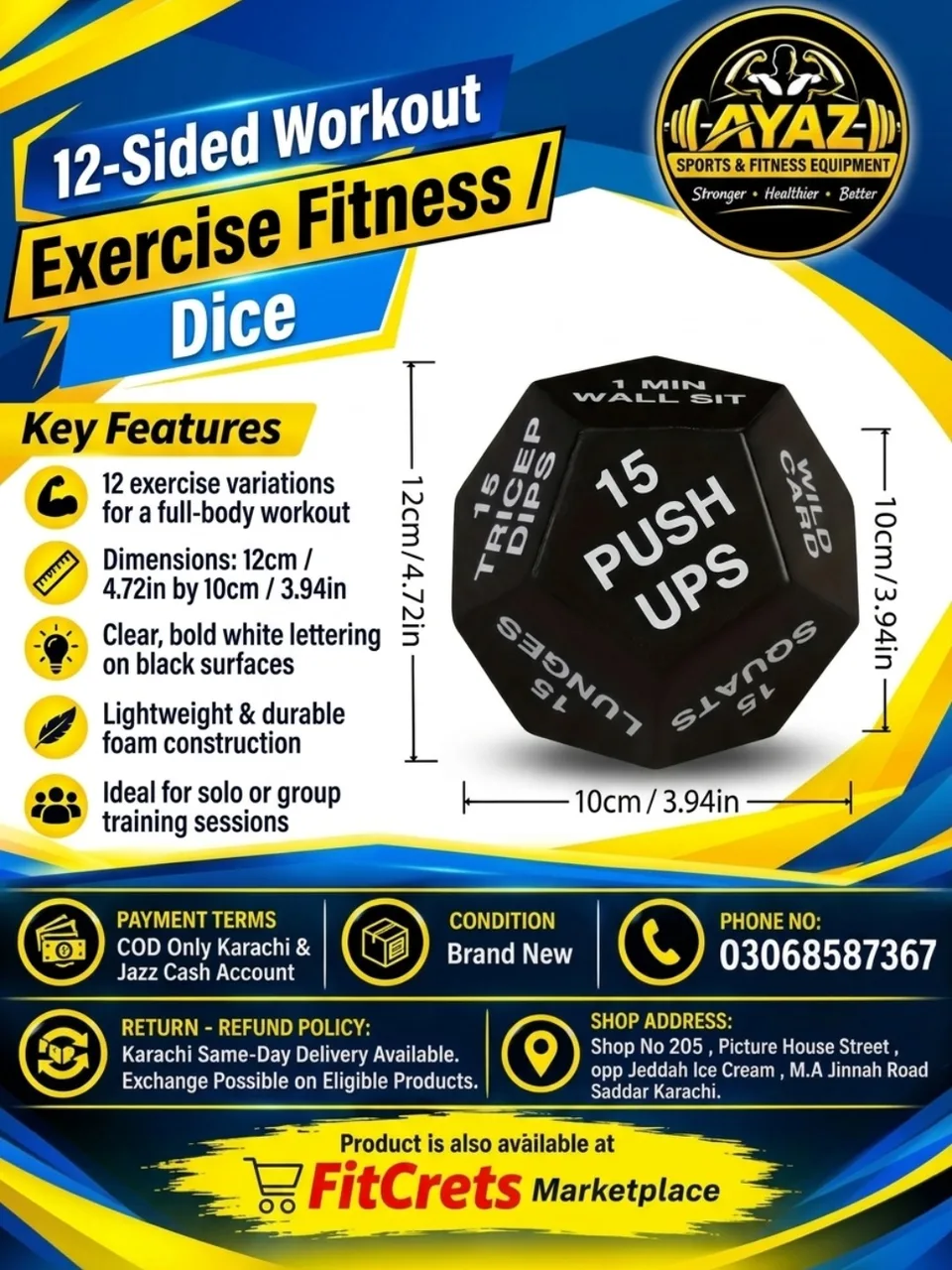 12-Sided Workout Exercise Fitness Dice — photo 1