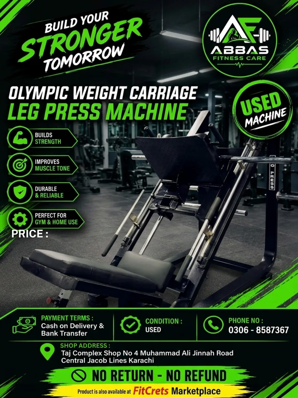 Olympic Weight Carriage Leg Press Machine