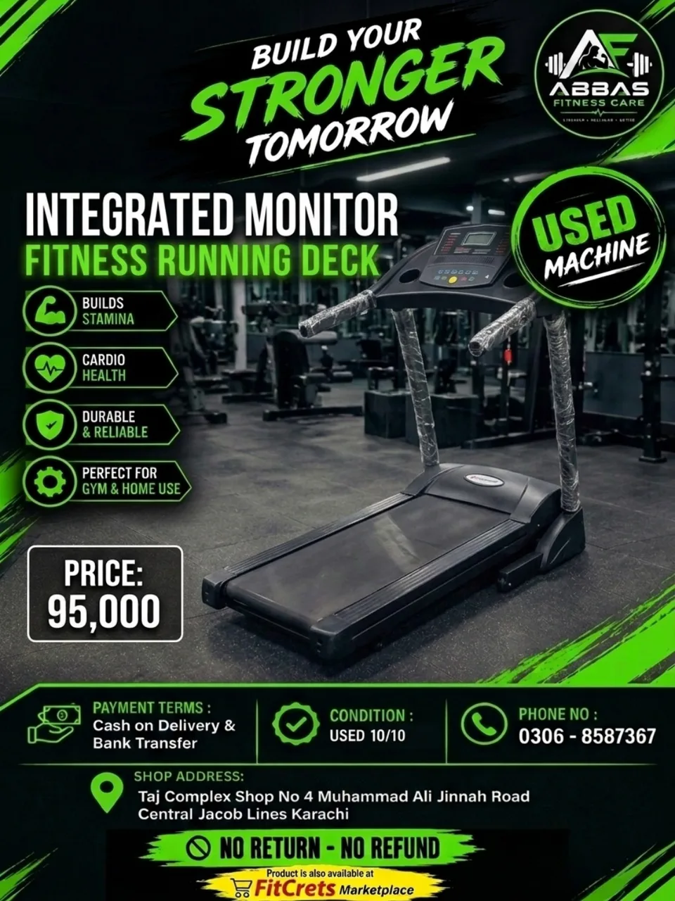 Matrix Stride Integrated Monitor Fitness Running Deck