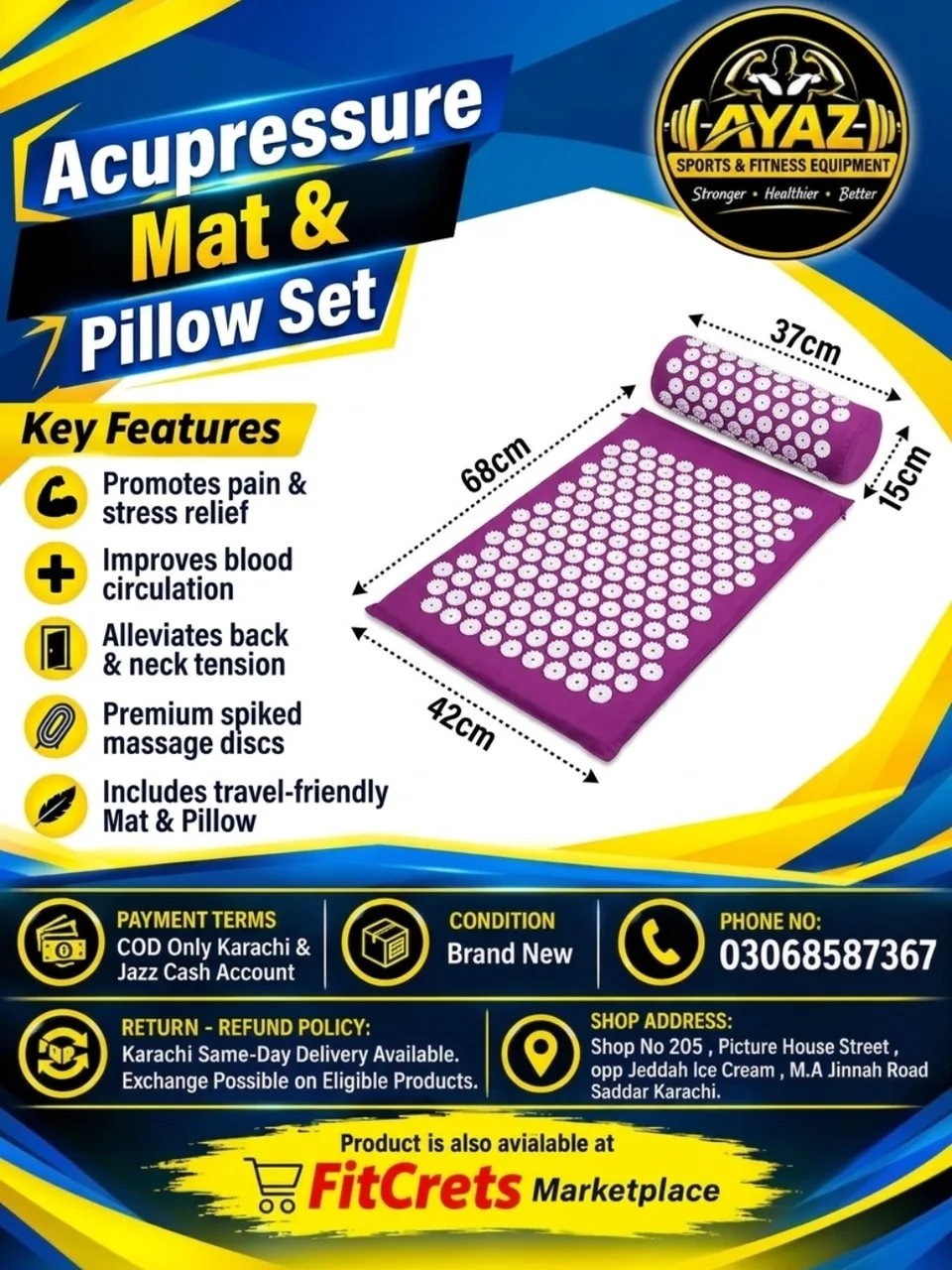 Acupressure Mat & Pillow Set — photo 1