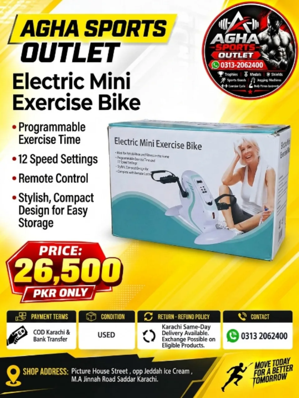 Agha Sports Electric Mini Exercise Bike