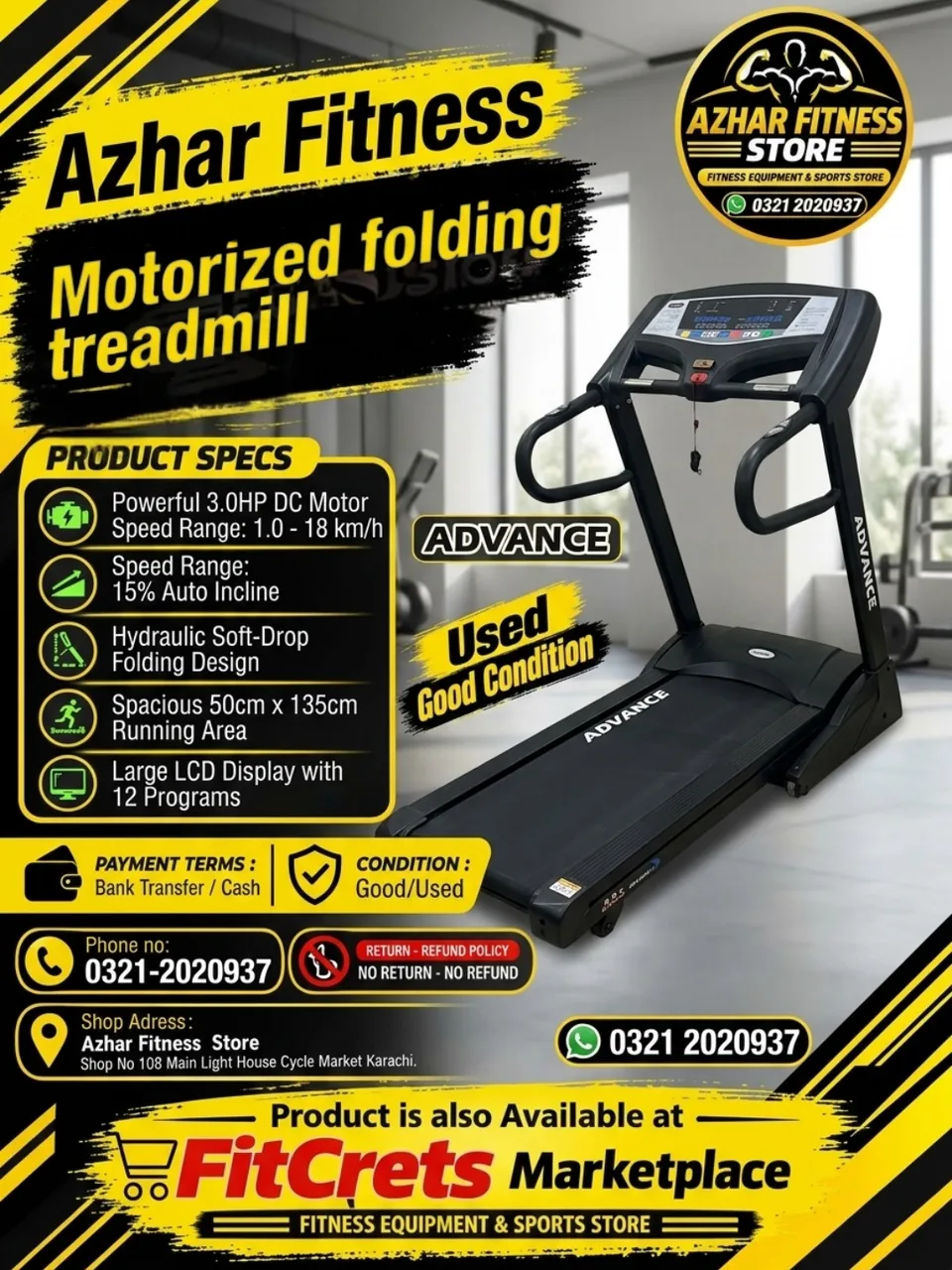 Advance High-Performance Motorized Folding Treadmill