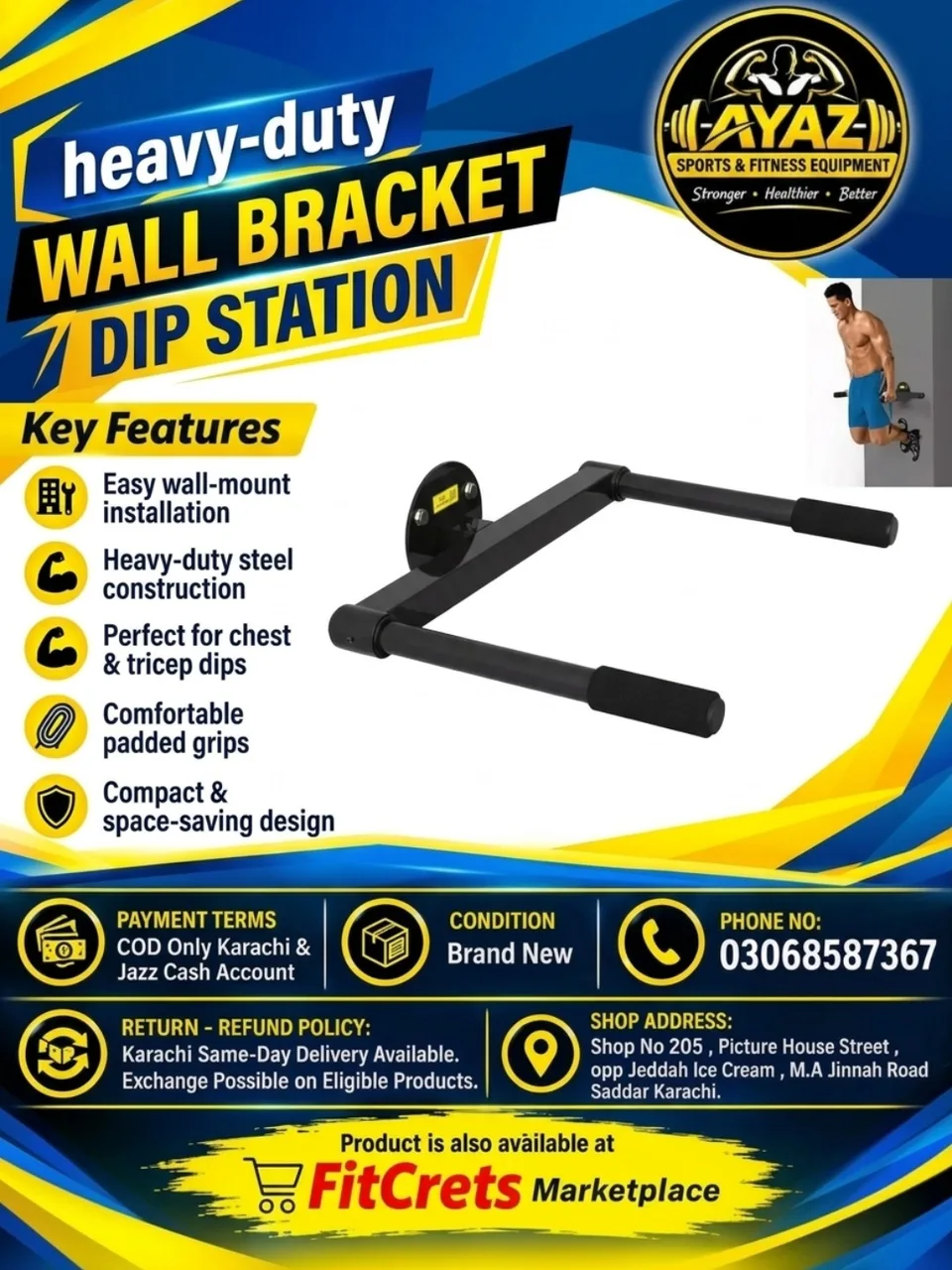 Heavy-Duty Wall Bracket / Dip Station — photo 1