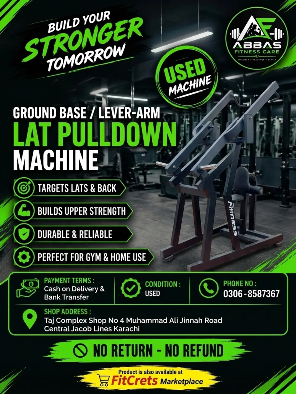 Ground Base / Lever-Arm Lat Pulldown Machine — photo 1