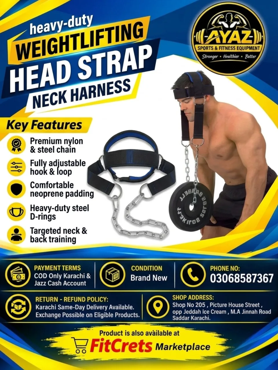 Heavy-Duty Weightlifting Head Strap / Neck Harness — photo 1