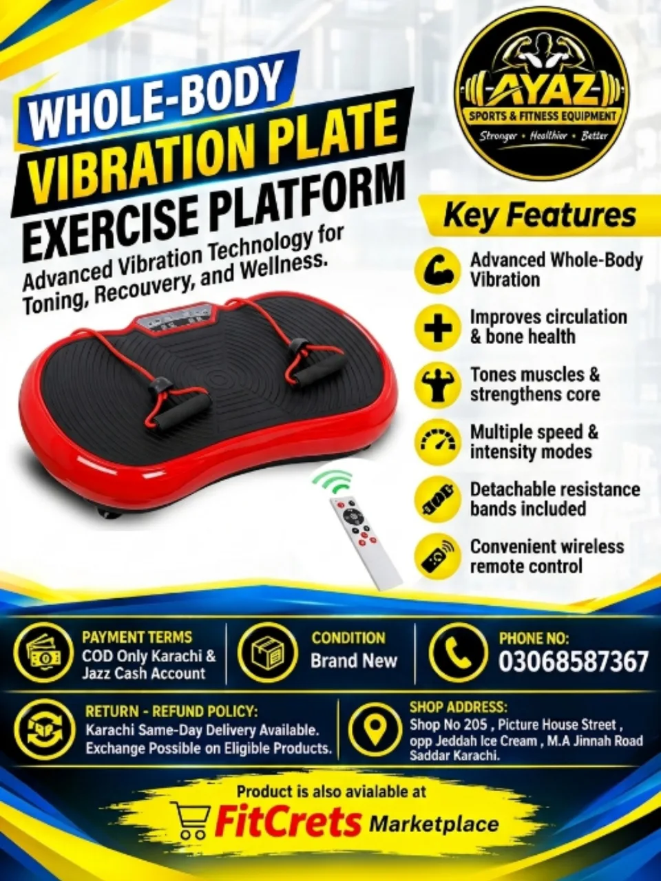 Whole-Body Vibration Plate Exercise Platform — photo 1