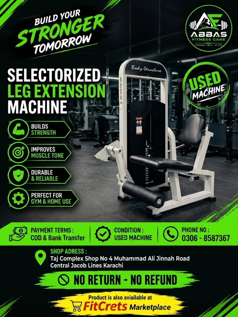 Selectorized Leg Extension Machine