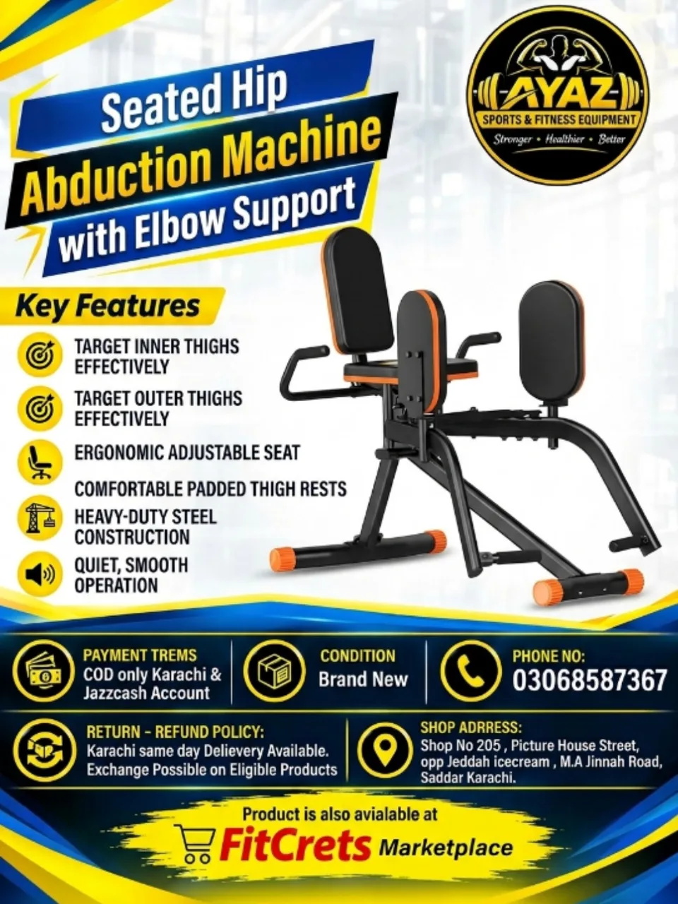 Seated Hip Abduction Machine with Elbow Support — photo 1