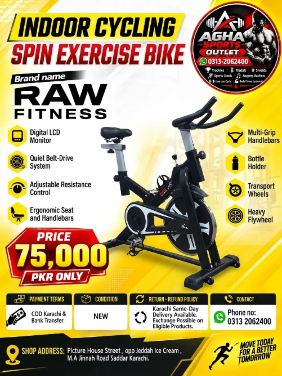 Raw Fitness Indoor Cycling Spin Exercise Bike — photo 1