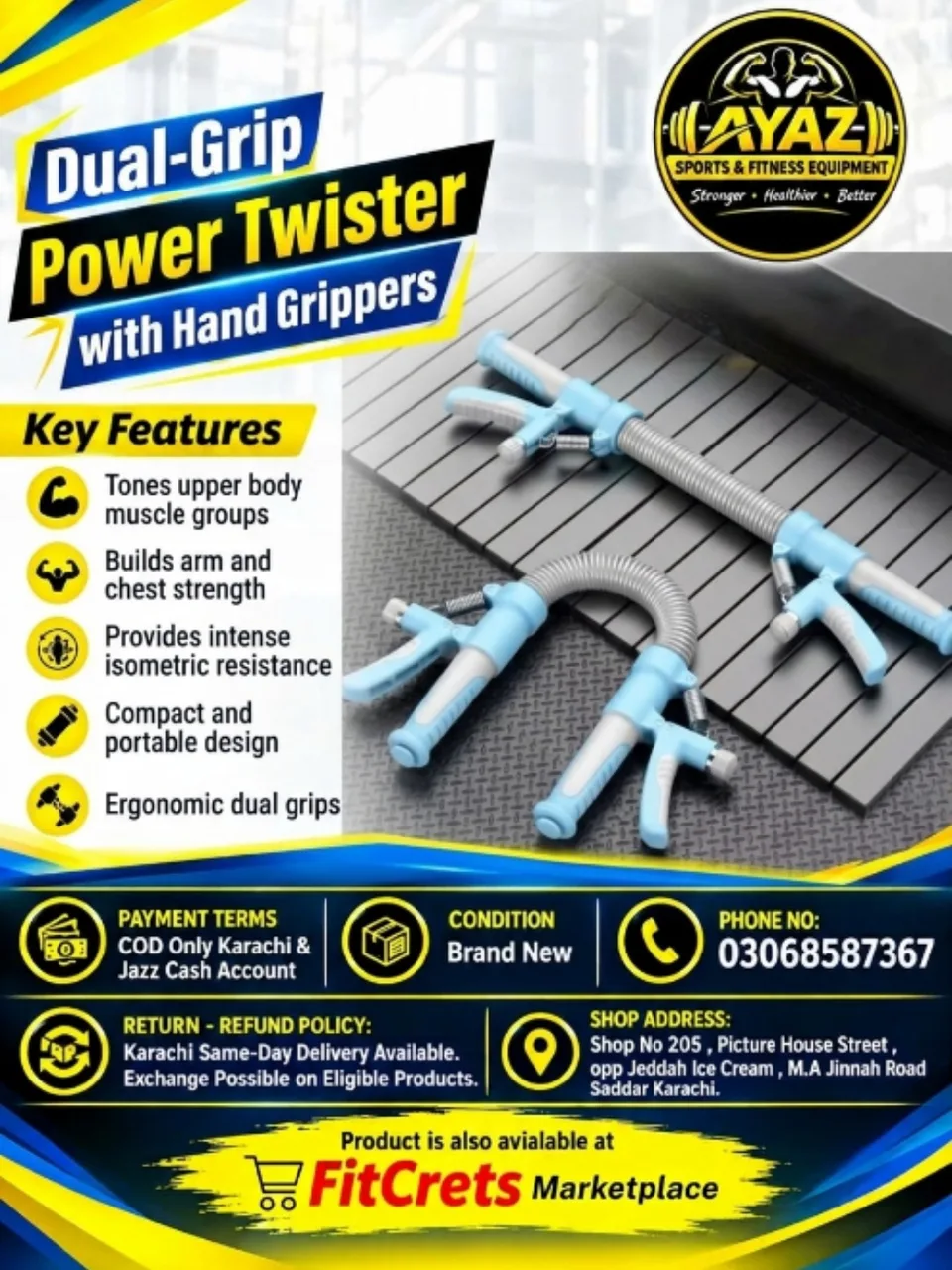 Dual-Grip Power Twister with Hand Grippers