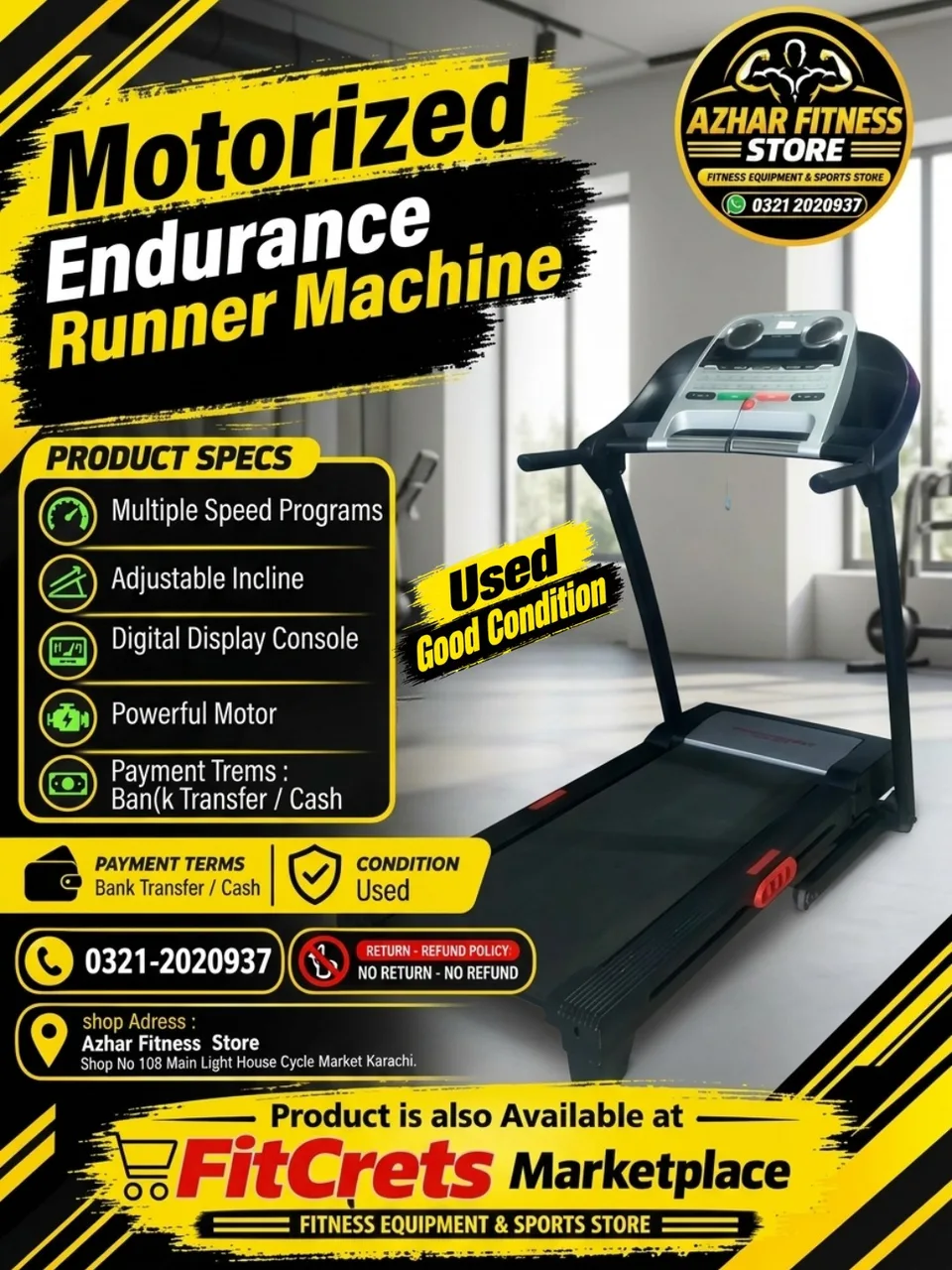 Motorized Endurance Runner Machine 