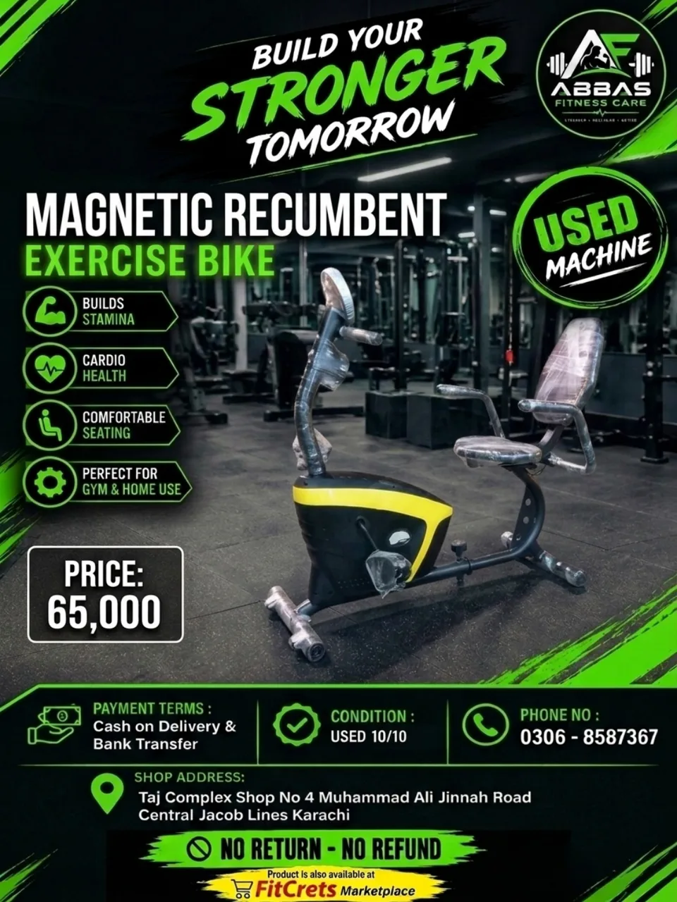 Ergo Stride Pro Magnetic Recumbent Exercise Bike