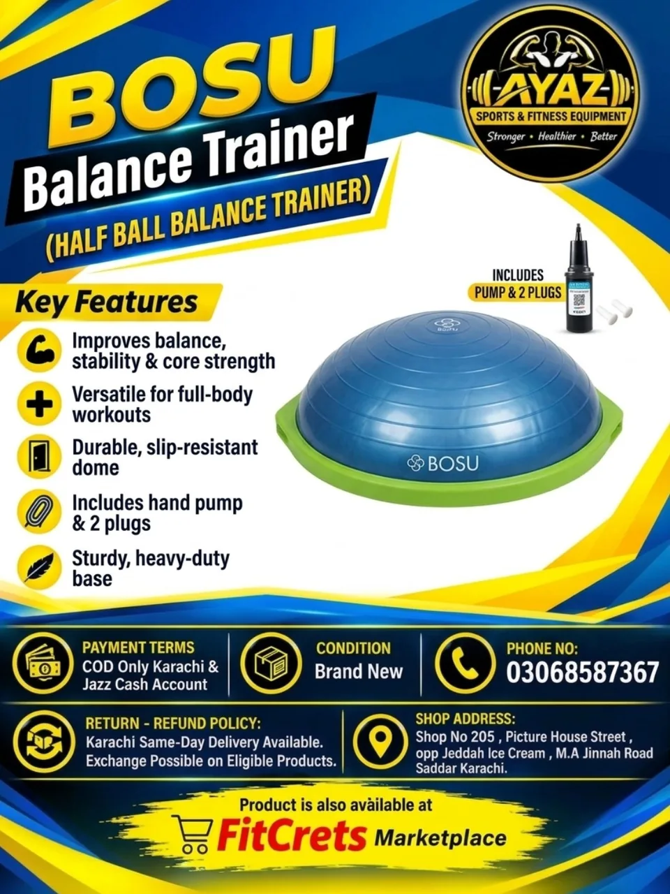 BOSU Balance Trainer (Half Ball Balance Trainer)