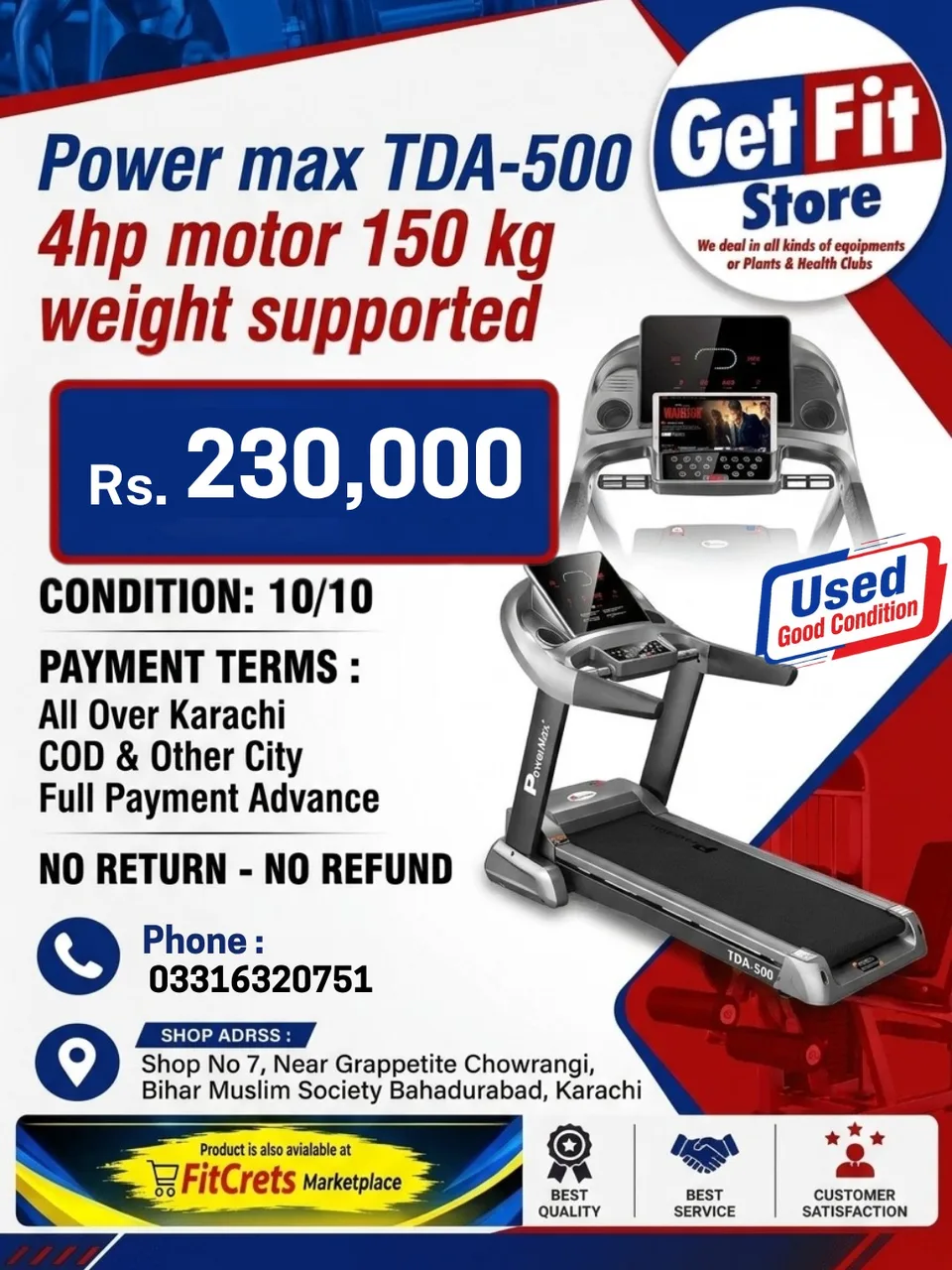 TDA-500 Motorized Treadmill
