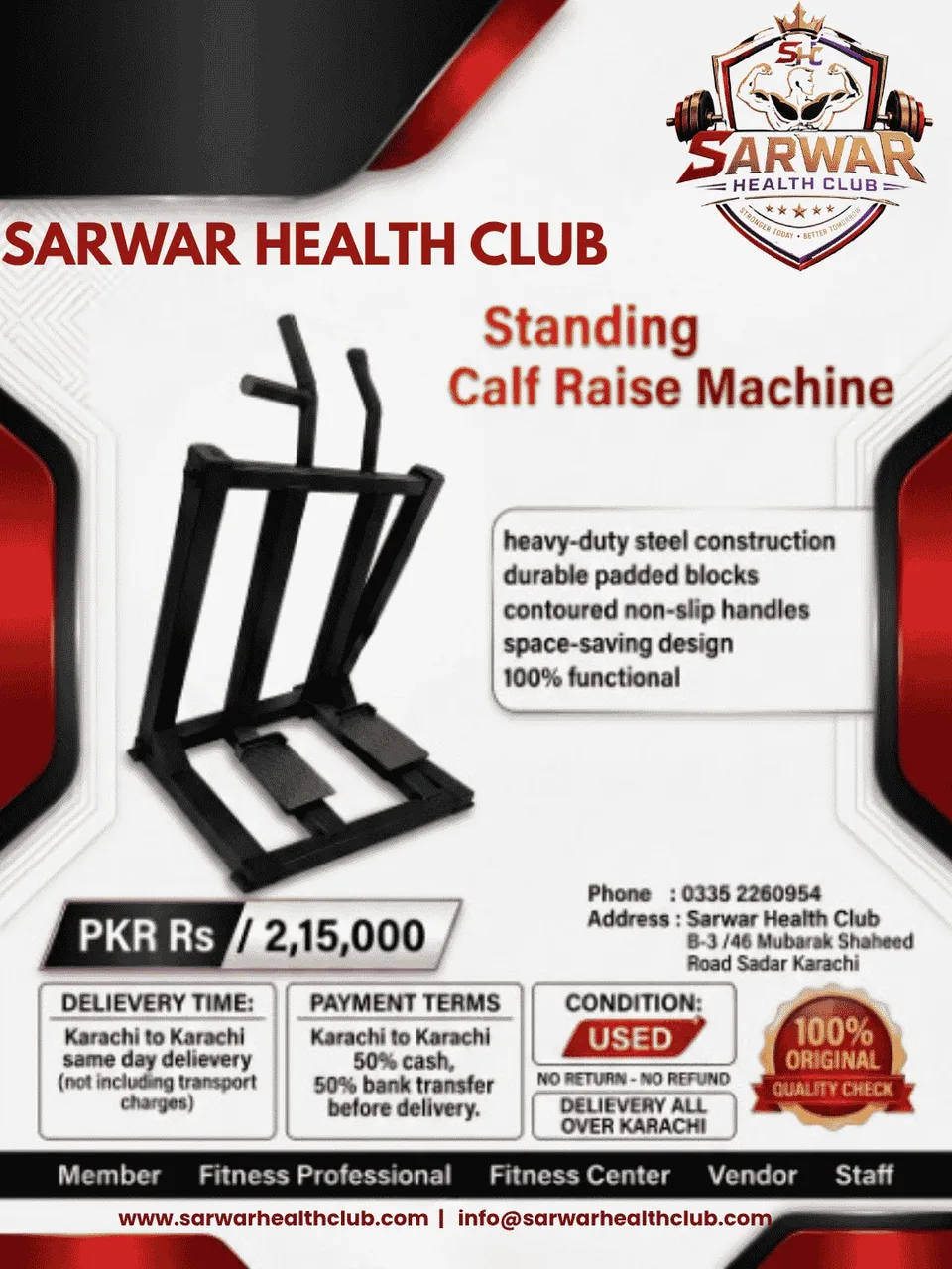 Standing Calf Raise Machine