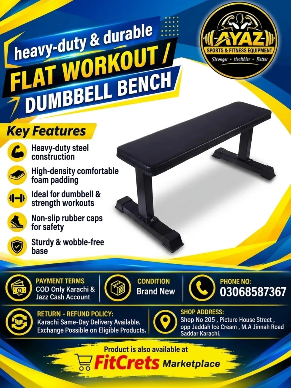 Heavy-Duty & Durable Flat Workout / Dumbbell Bench — photo 1
