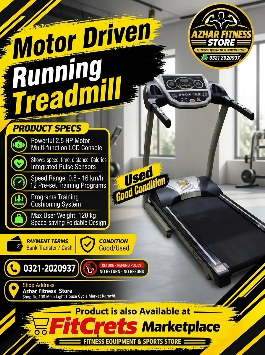 Motor Driven Running Treadmill / Multi-Function Home Trainer (Used / Good Condition)