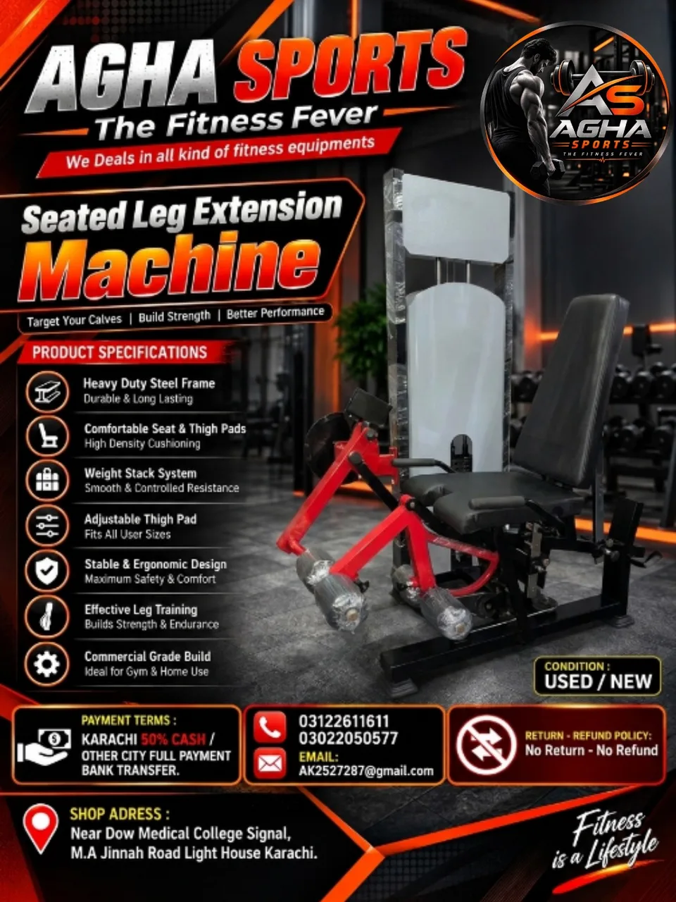 Seated Leg Extension Machine.