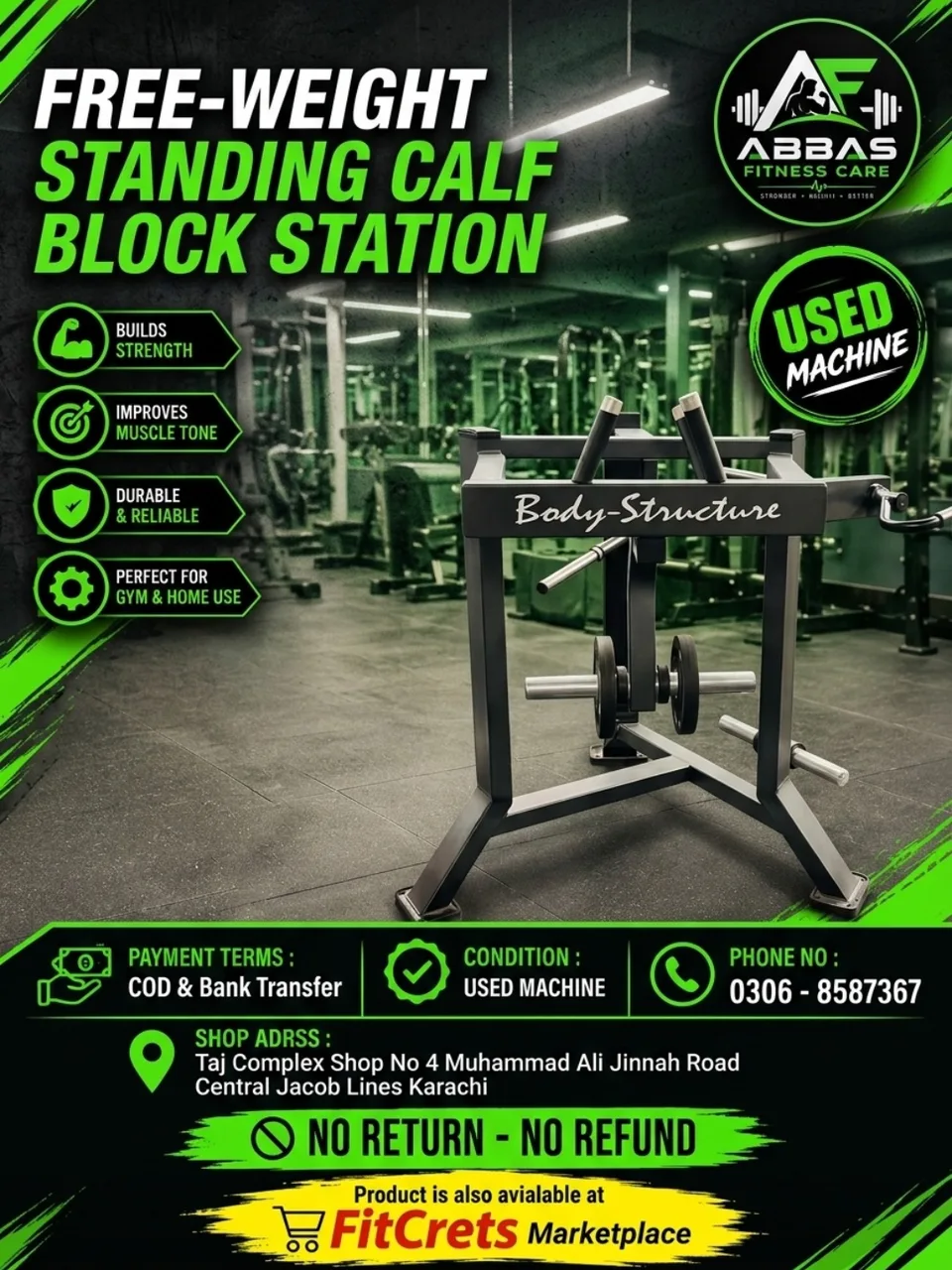 Free-Weight Standing Calf Block Station 