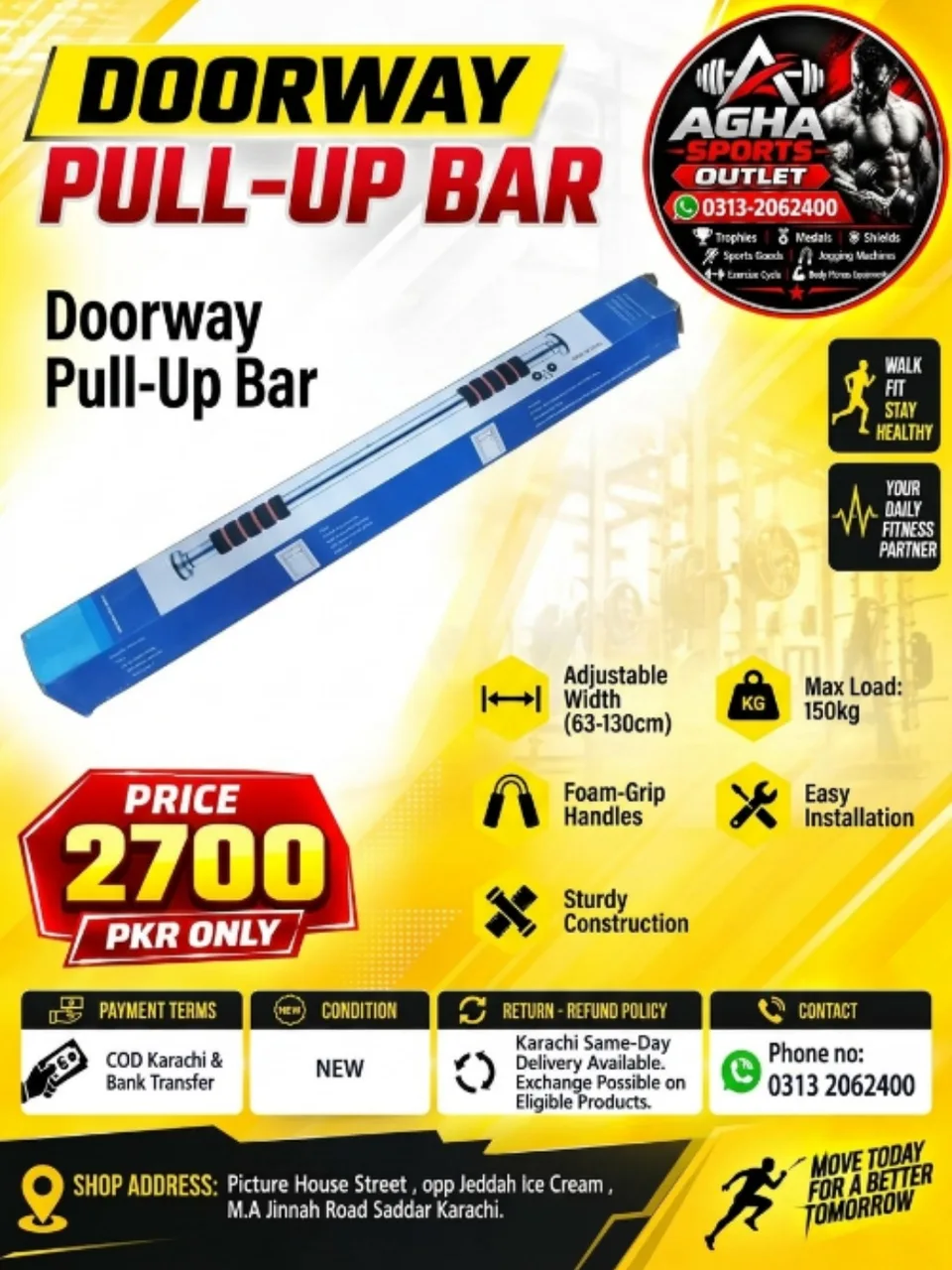 Heavy-Duty Doorway Pull-Up Bar