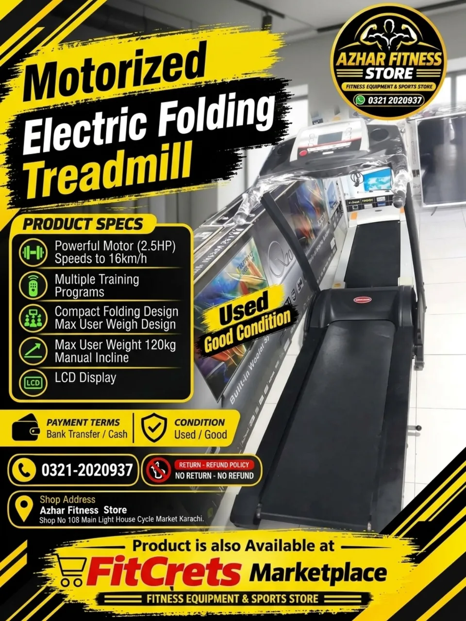 Motorized Electric Folding Treadmill