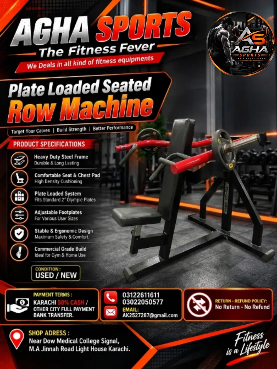 Plate Loaded Seated Row Machine.