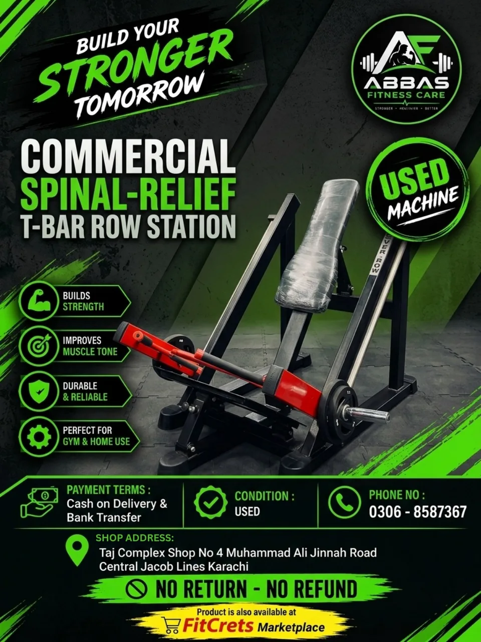 Commercial Spinal-Relief T-Bar Row Station