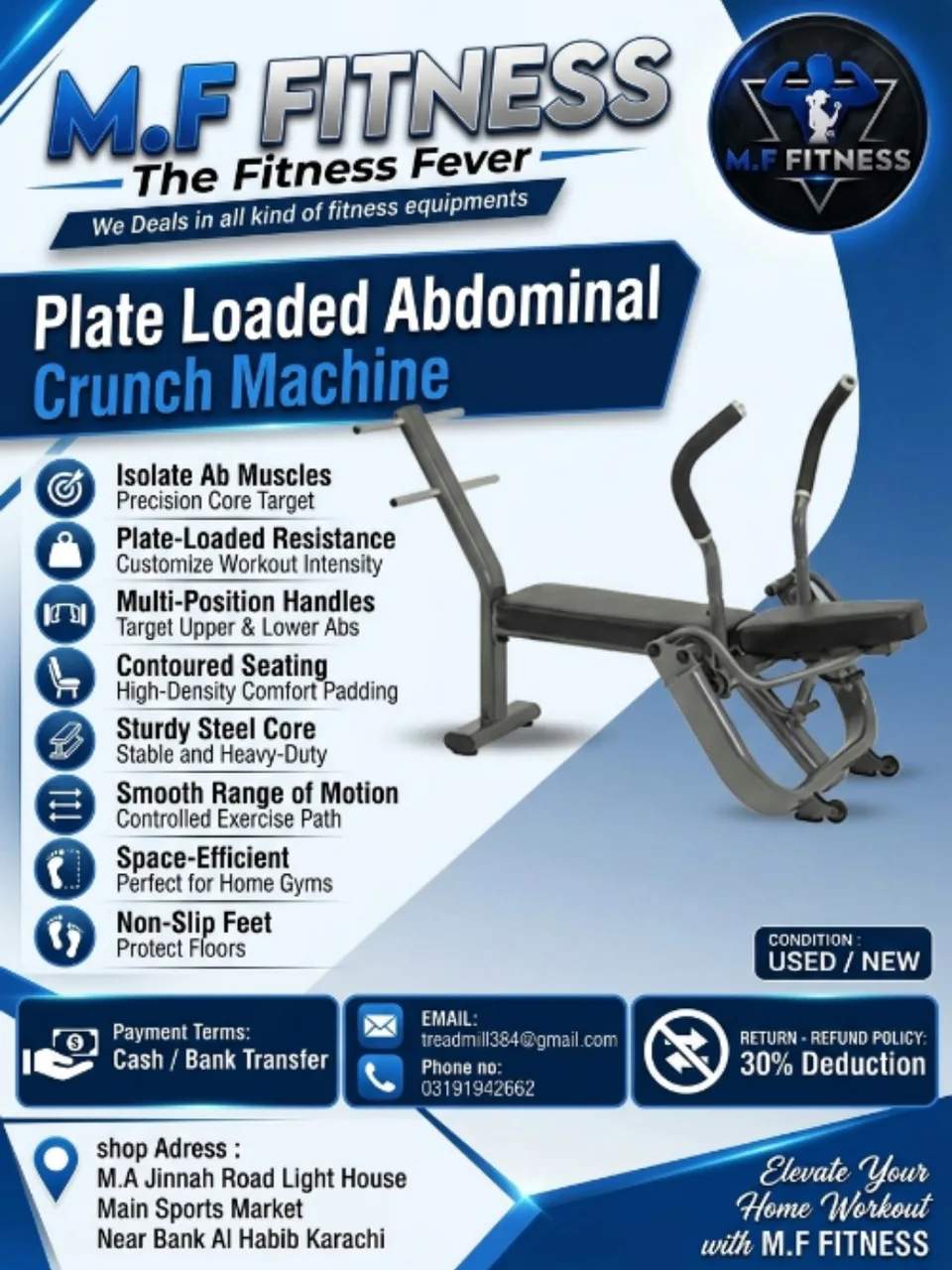 Plate Loaded Abdominal Crunch Machine