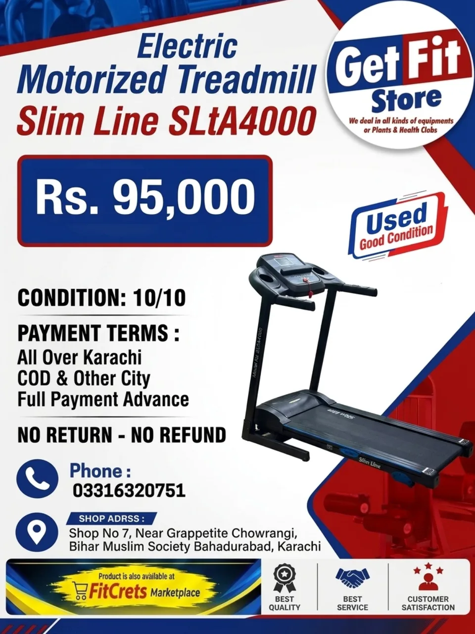SLT A4000 Electric Motorized Treadmill — photo 1