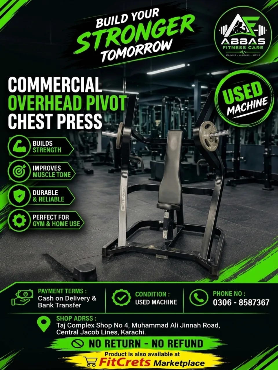 Commercial Overhead Pivot Chest Press