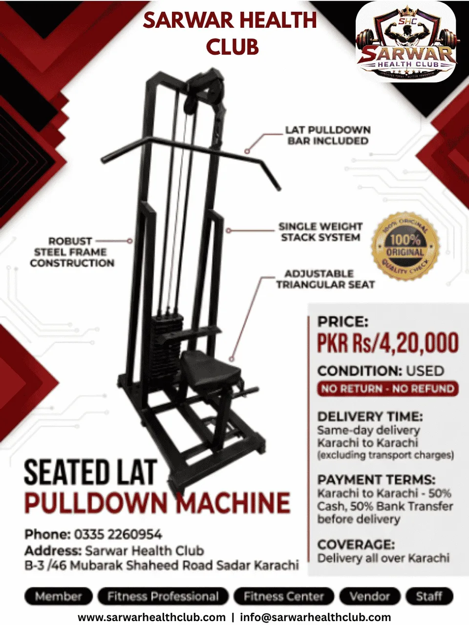 Seated Lat Pulldown Machine