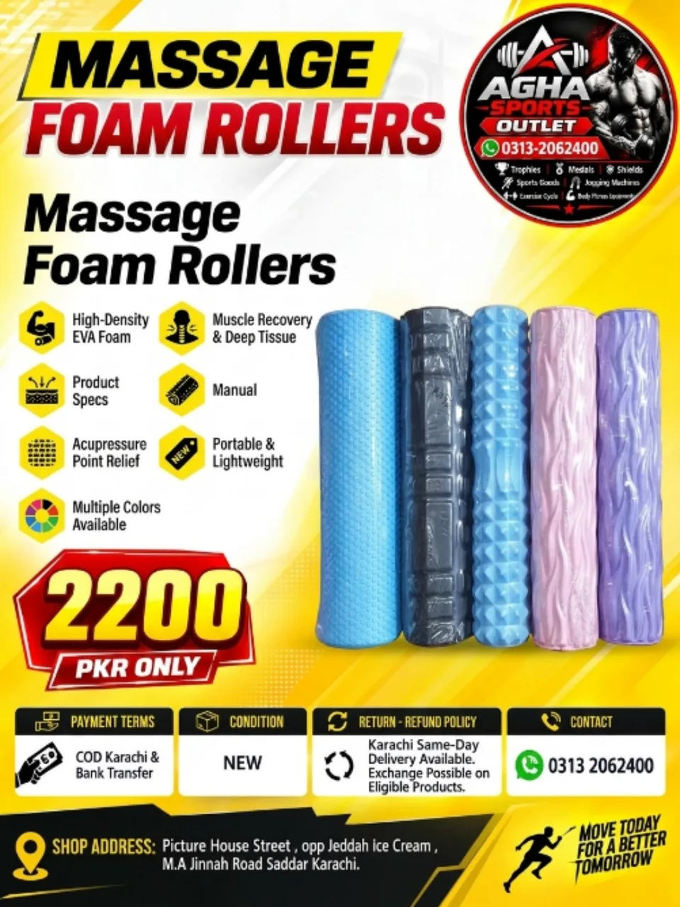 High-Density EVA Massage Foam Rollers