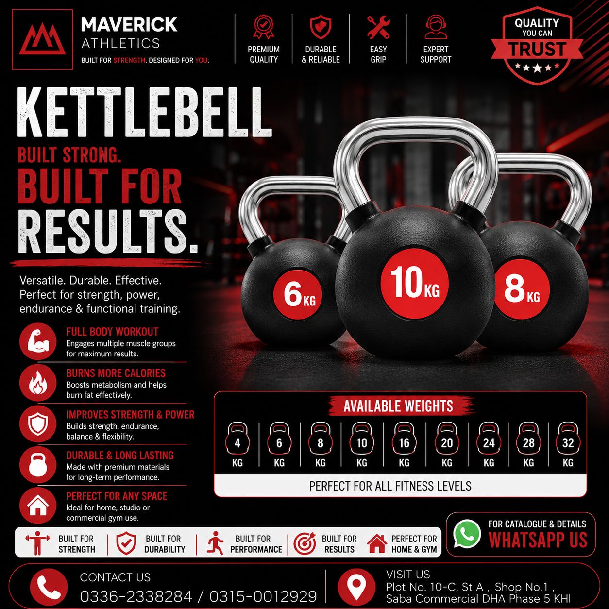 Maverick Athletics Premium Cast Iron Kettlebell