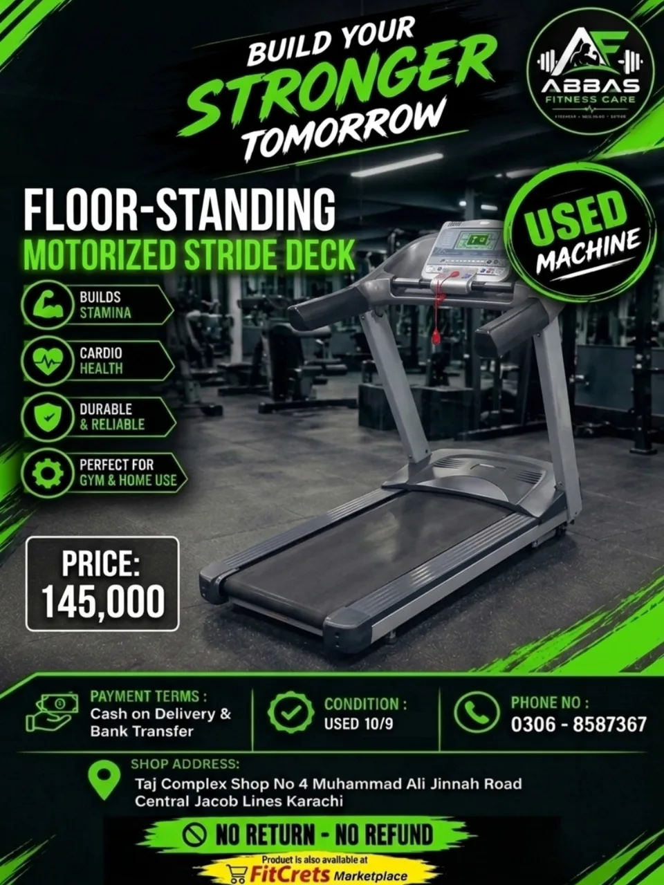 Velocity Stride Pro Floor Treadmill — photo 1