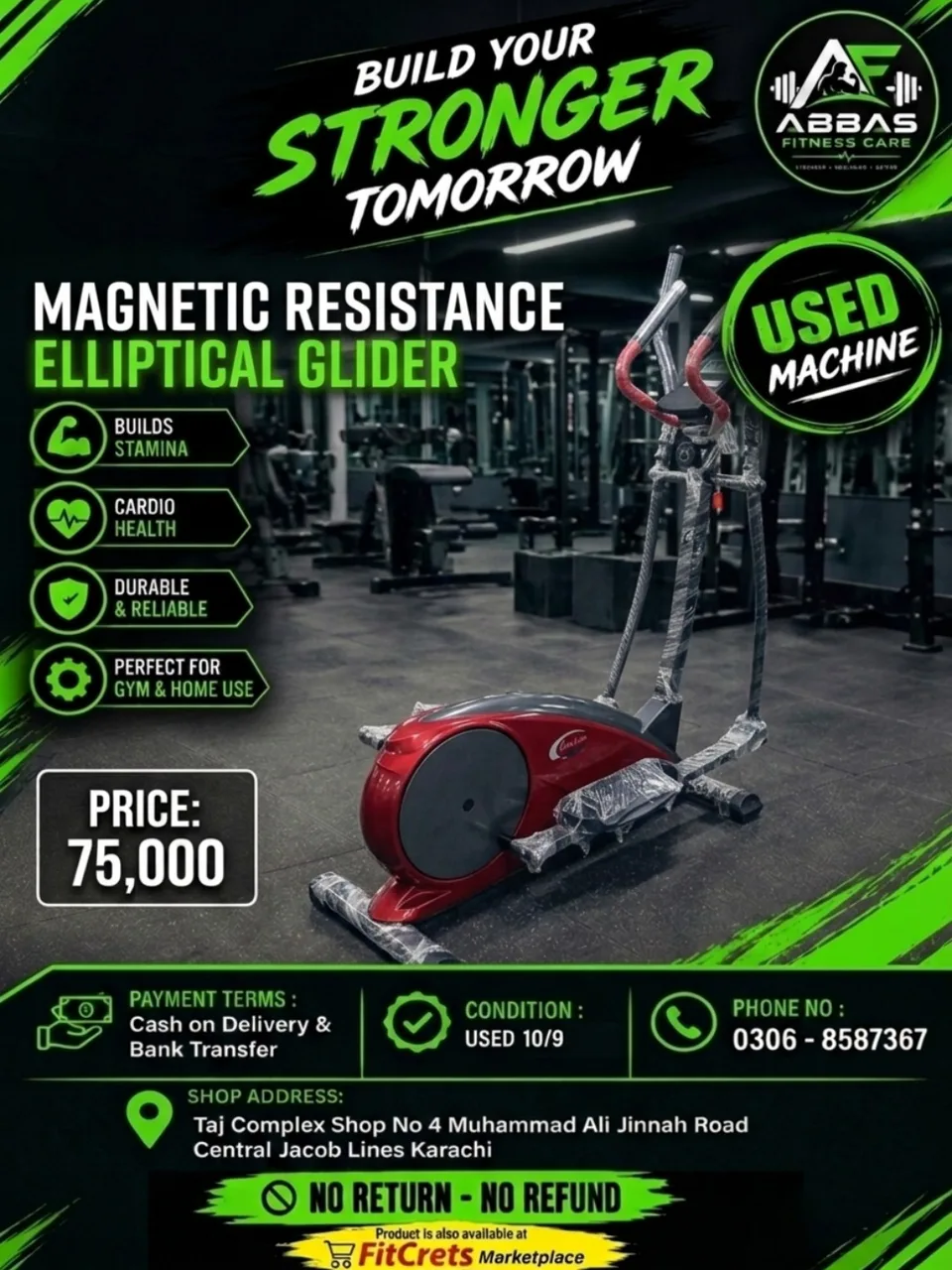 Premium Magnetic Resistance Elliptical Glider